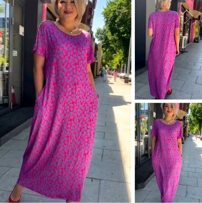 Ava - Spring Chic Printed Maxi Dress with Pockets