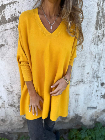 Aurora - Comfortable V-neck Long Sleeve Knitted Sweater