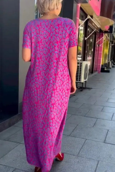 Ava - Spring Chic Printed Maxi Dress with Pockets
