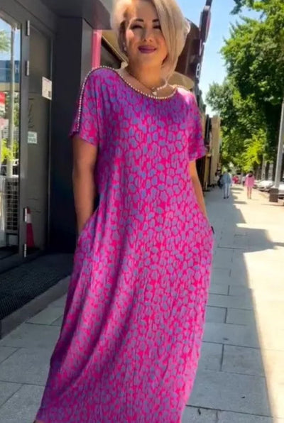 Ava - Spring Chic Printed Maxi Dress with Pockets