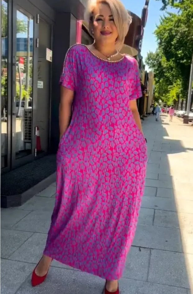 Ava - Spring Chic Printed Maxi Dress with Pockets
