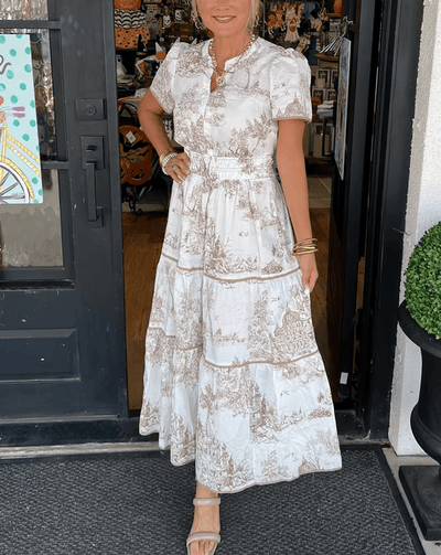 Tania - Boho Chic V-Neck Floral Maxi Dress