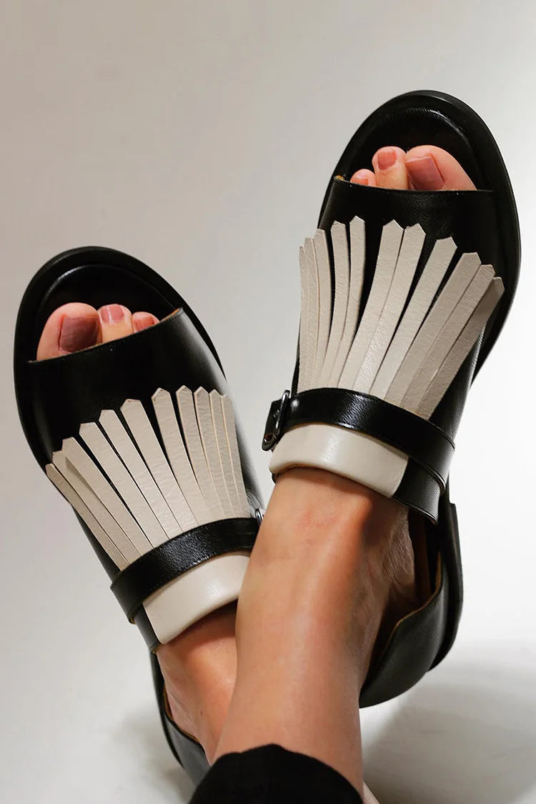 LUCREZIA - Elegant Sandals with Platform and Fashionable Fringes