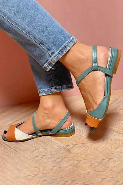 GENEVA - Elegant Tricolored Open-Toe Sandals for a sophisticated look