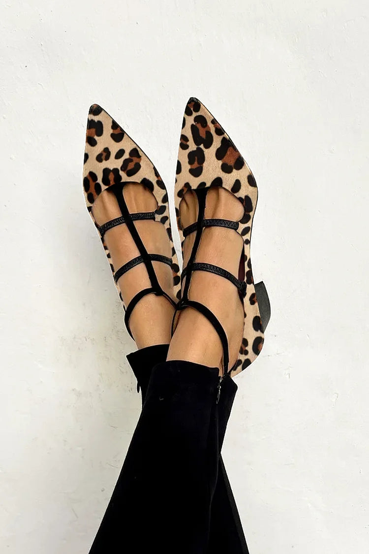 Ludovica™ - Animal print ballerinas with thin straps