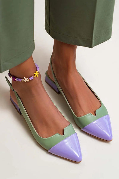 VITTORIA - Elegant ballet flats with toe cap and two-tone details for a refined style