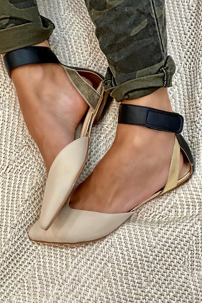 ELENA - Elegant pointed-toe ballet flats with ankle straps for a refined style