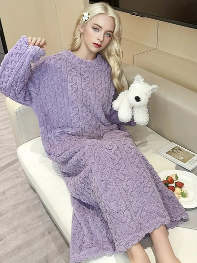 Caroline - Jacquard Soft Fleece Winter Dress