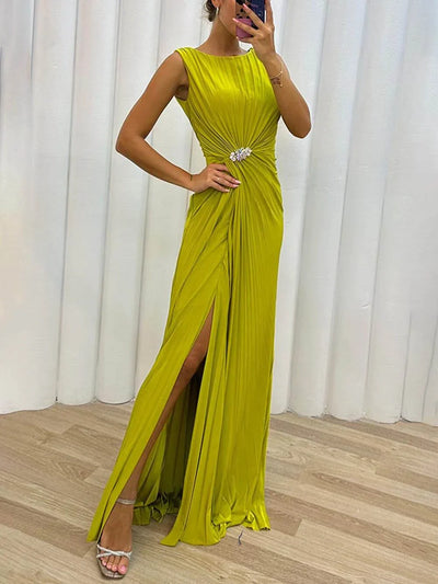 Serena - Pleated Maxi Evening Dress