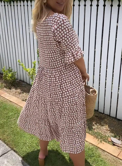 Autumn - Casual Chic Ruffle Sleeve Midi Dress