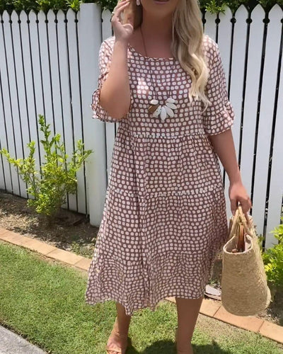 Autumn - Casual Chic Ruffle Sleeve Midi Dress
