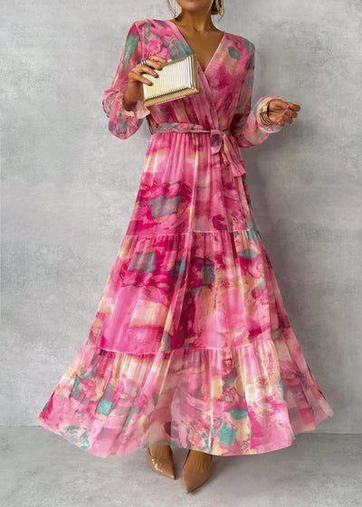 Catherine - Elegant Floral Swing Maxi Dress