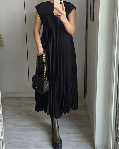 Lisa - Elegant Spliced Pleated Maxi Dress