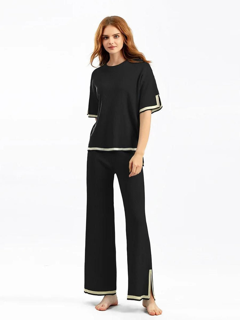 Brianna - Elegant Ice Short Sleeve Co-Ord Set