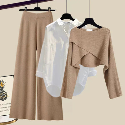 Tina - Cozy three-piece set made of soft fabric with long sleeves