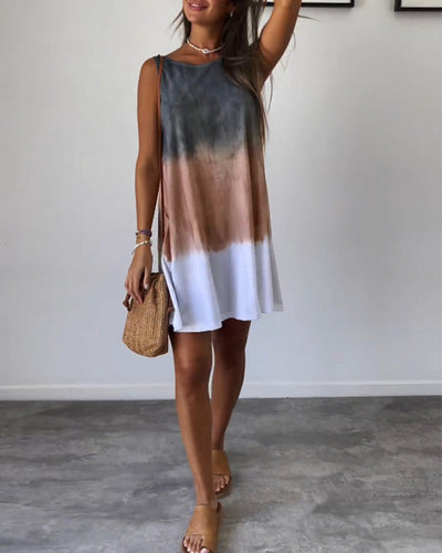 Bethany - Gradient Tie Dye Print Mini Dress