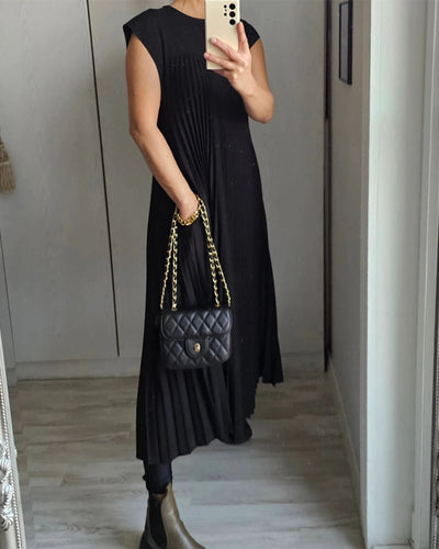 Lisa - Elegant Spliced Pleated Maxi Dress