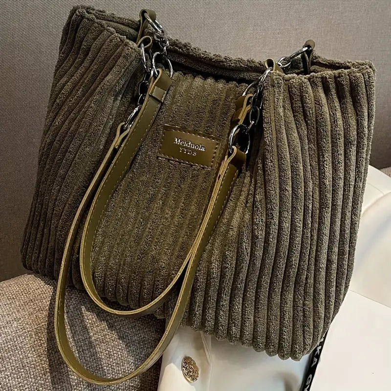 Yvonne - Elegant Corduroy Tote Bag