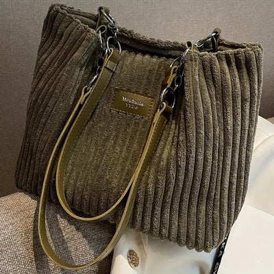 Yvonne - Elegant Corduroy Tote Bag