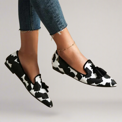 Amalfi - Handcrafted faux leather loafers with print