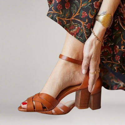 Amalfi - Handcrafted open sandal with wedge heel