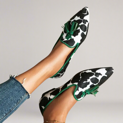 Amalfi - Handcrafted faux leather loafers with print