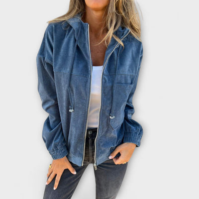 Ella - Hooded corduroy jacket with zipper