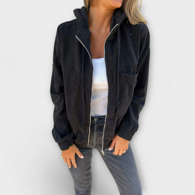 Ella - Hooded corduroy jacket with zipper