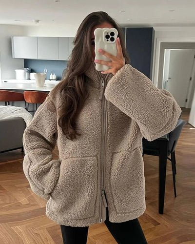 Penelope - Cozy teddy puffer jacket