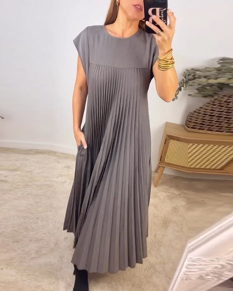 Lisa - Elegant Spliced Pleated Maxi Dress