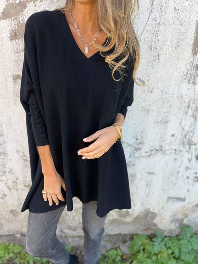 Aurora - Comfortable V-neck Long Sleeve Knitted Sweater