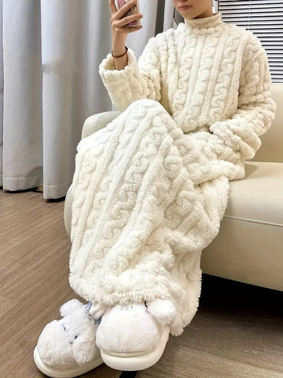 Caroline - Jacquard Soft Fleece Winter Dress