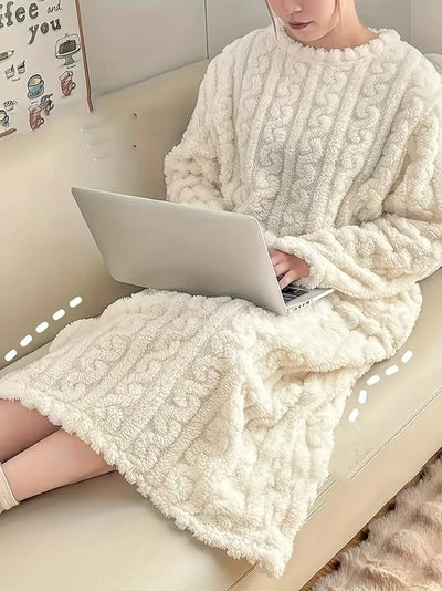Caroline - Jacquard Soft Fleece Winter Dress