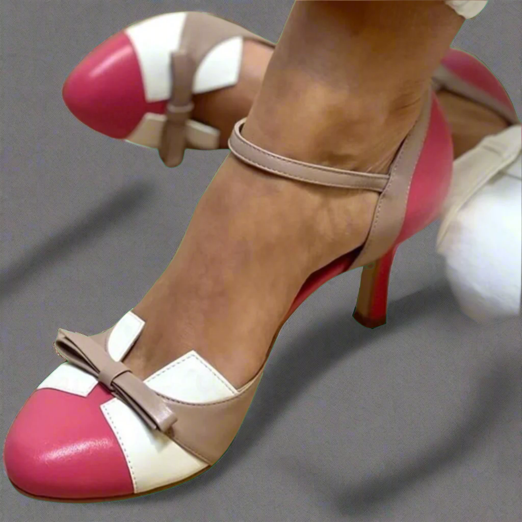 Bellarosa - Colorful sandals with bow and strap, round toe