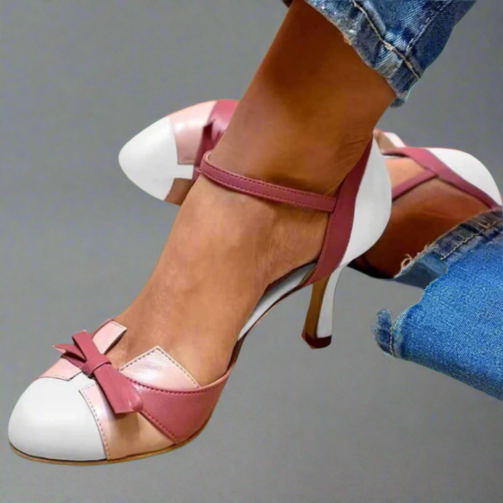 Bellarosa - Colorful sandals with bow and strap, round toe