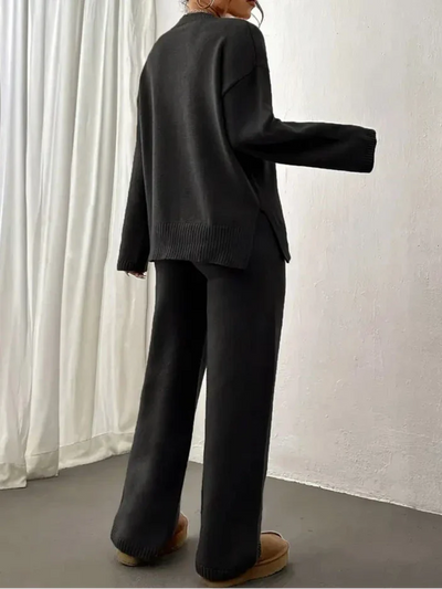 Faith - Warm Ribbed Casual Knitted Pantsuit