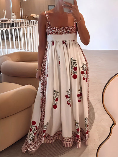 Lena - Floral Spaghetti Strap Maxi Dress