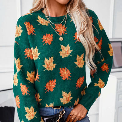 Hallie - Comfortable Leaf Style Sweater