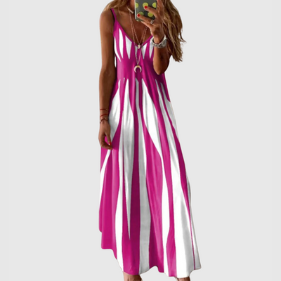 Janelle - Chic Sleeveless Striped Maxi Dress