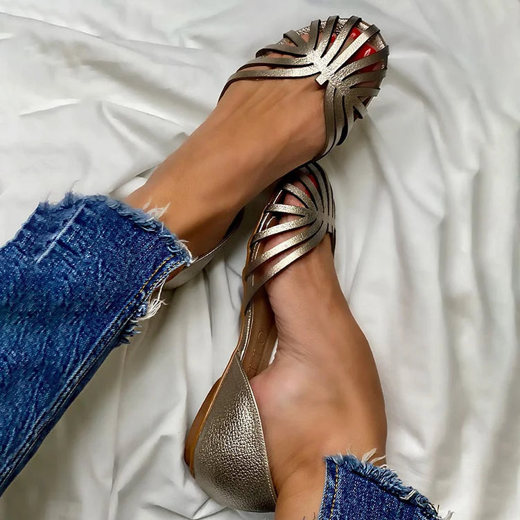 LIA Open-Toe Cutout Ballet Flats - Stylish and Fashionable Shoes