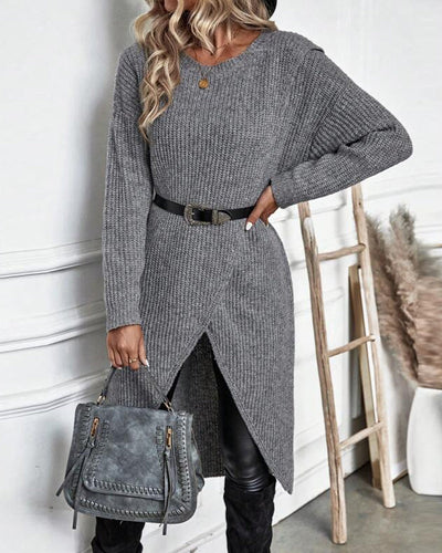 Savannah - Comfortable Irregular Style Sweater Dress