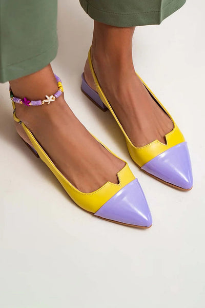 VITTORIA - Elegant ballet flats with toe cap and two-tone details for a refined style