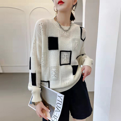 Emma - Geometric cozy block sweater