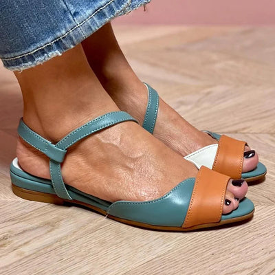 GENEVA - Elegant Tricolored Open-Toe Sandals for a sophisticated look