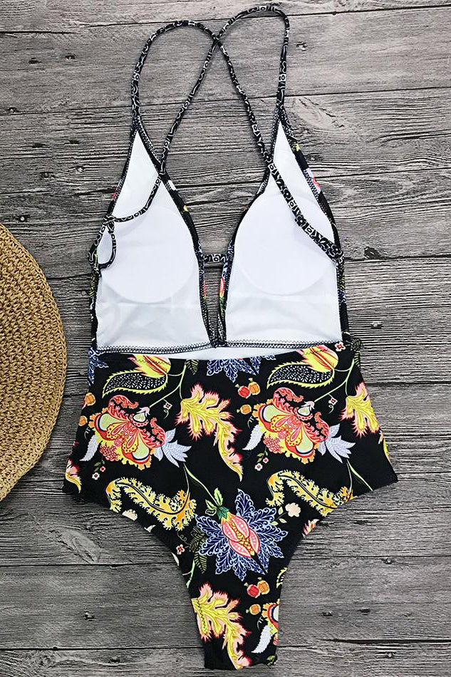 Dyani™ - BOHO PRINT SWIMSUIT WITH V-NECK DESIGN