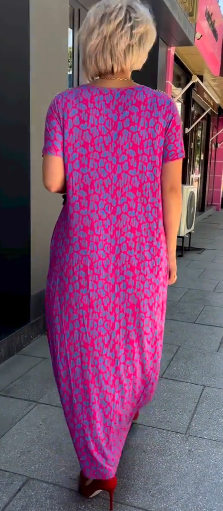 Ava - Spring Chic Printed Maxi Dress with Pockets