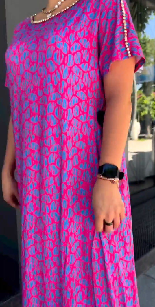 Ava - Spring Chic Printed Maxi Dress with Pockets