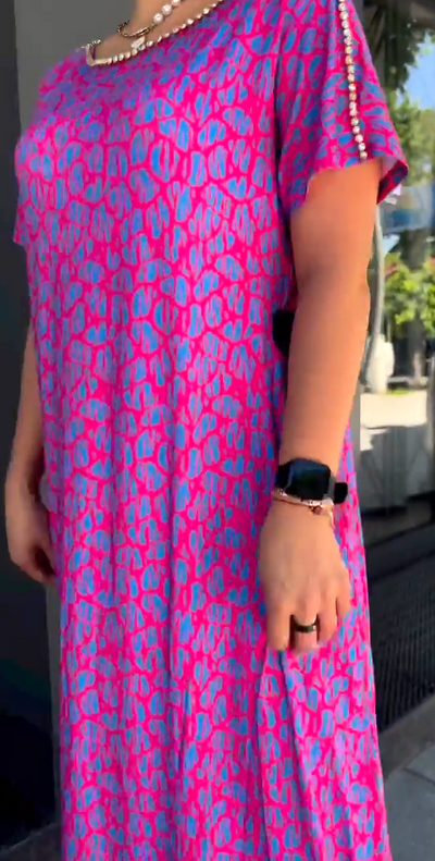 Ava - Spring Chic Printed Maxi Dress with Pockets