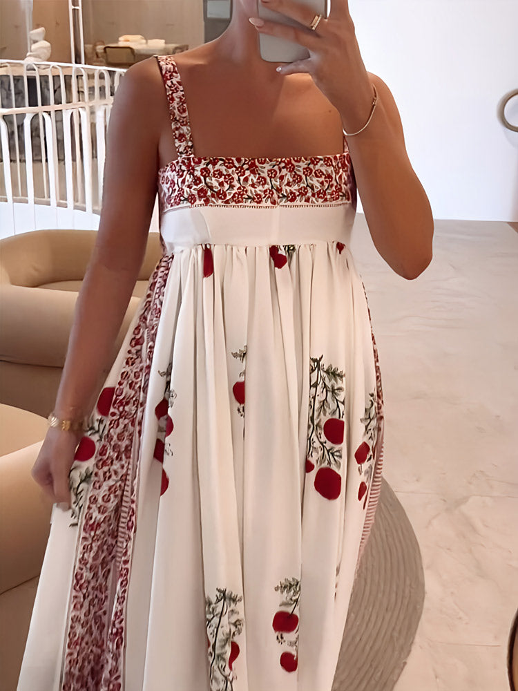 Lena - Floral Spaghetti Strap Maxi Dress