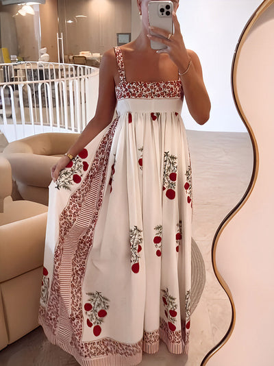 Lena - Floral Spaghetti Strap Maxi Dress
